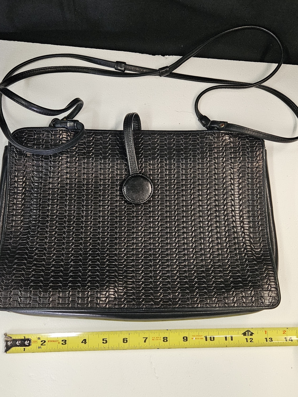 A58 Vintage Dokkim Black Woven Leather Bag Purse
